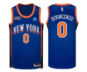 New York Knicks Donte DiVincenzo #0 Nike City Edition Edition Swingman Jersey Blue