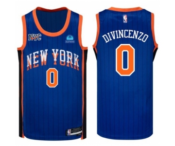 New York Knicks Donte DiVincenzo #0 Nike City Edition Edition Swingman Jersey Blue