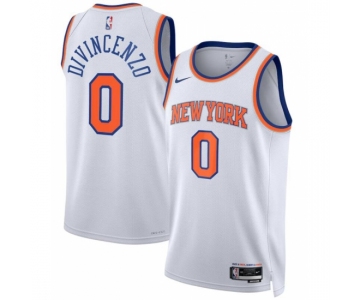 New York Knicks Nike Association Edition Swingman #0 Jersey White Donte DiVincenzo