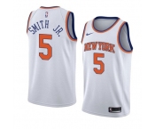 Nike Knicks #5 Dennis Smith Jr. White NBA Swingman Association Edition Jersey