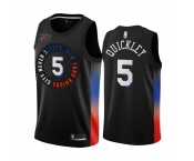 Nike Knicks #5 Immanuel Quickley Black NBA Swingman 2020-21 City Edition Jersey