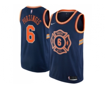 Nike New York Knicks #6 Kristaps Porzingis Navy NBA Swingman City Edition Jersey