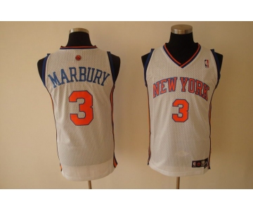 nba knicks #3 marbury white(fans edition)