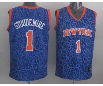 nba new york knicks #1 stoudemire blue leopard print[2014 new]