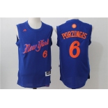 nba new york knicks #6 porzingis blue[2016 Christmas edition]