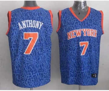 nba new york knicks #7 anthony blue leopard print[2014 new]