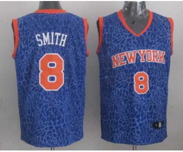 nba new york knicks #8 smith blue leopard print[2014 new]