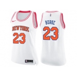 Women Nike New York Knicks #23 Trey Burke White Pink NBA Swingman Fashion Jersey