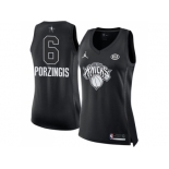 Women Nike New York Knicks #6 Kristaps Porzingis Black NBA Jordan Swingman 2018 All-Star Game Jersey