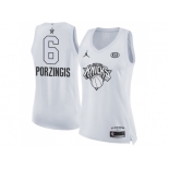 Women Nike New York Knicks #6 Kristaps Porzingis White NBA Jordan Swingman 2018 All-Star Game Jersey