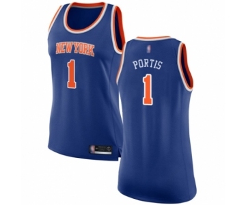 Women's New York Knicks #1 Bobby Portis Swingman Royal Blue Basketball Jersey - Icon Edition