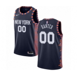 Women's Nike New York Knicks #00 Enes Kanter Swingman Navy Blue NBA Jersey - 2018-19 City Edition