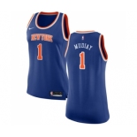 Women's Nike New York Knicks #1 Emmanuel Mudiay Authentic Royal Blue NBA Jersey - Icon Edition