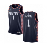 Women's Nike New York Knicks #1 Emmanuel Mudiay Swingman Navy Blue NBA Jersey - 2018-19 City Edition