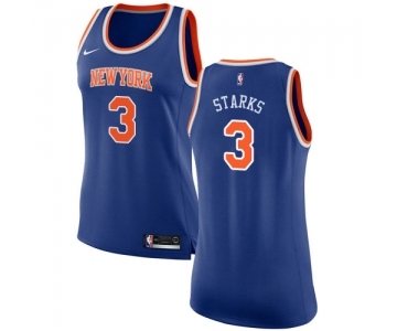 Women's Nike New York Knicks #3 John Starks Authentic Royal Blue NBA Jersey - Icon Edition