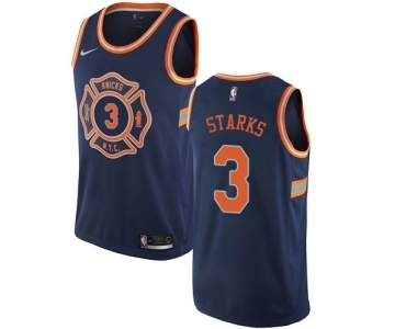 Women's Nike New York Knicks #3 John Starks Swingman Navy Blue NBA Jersey - City Edition