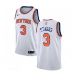 Women's Nike New York Knicks #3 John Starks Swingman White NBA Jersey - Association Edition