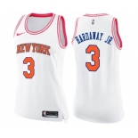 Women's Nike New York Knicks #3 Tim Hardaway Jr. Swingman White Pink Fashion NBA Jersey