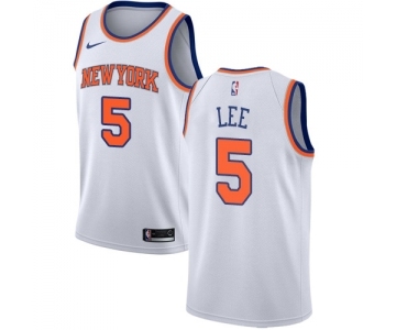 Women's Nike New York Knicks #5 Courtney Lee Authentic White NBA Jersey - Association Edition