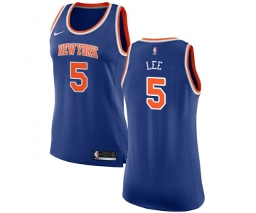 Women's Nike New York Knicks #5 Courtney Lee Swingman Royal Blue NBA Jersey - Icon Edition