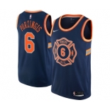 Women's Nike New York Knicks #6 Kristaps Porzingis Swingman Navy Blue NBA Jersey - City Edition