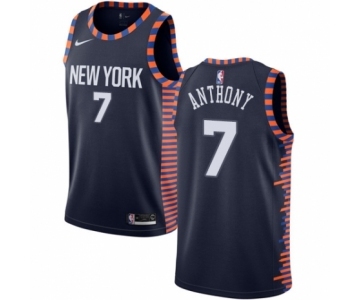 Women's Nike New York Knicks #7 Carmelo Anthony Swingman Navy Blue NBA Jersey - 2018-19 City Edition