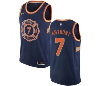 Women's Nike New York Knicks #7 Carmelo Anthony Swingman Navy Blue NBA Jersey - City Edition