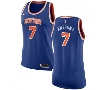 Women's Nike New York Knicks #7 Carmelo Anthony Swingman Royal Blue NBA Jersey - Icon Edition