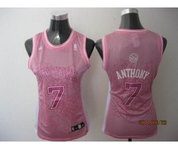 women nba new york knicks #7 anthony pink