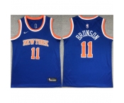 Youth New Yok Knicks #11 Jalen Brunson Blue Icon Edition Stitched Swingman Jersey