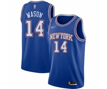 Youth New York Knicks #14 Anthony Mason Swingman Blue Basketball Jersey - Statement Edition