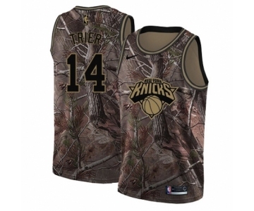 Youth Nike New York Knicks #14 Allonzo Trier Swingman Camo Realtree Collection NBA Jersey