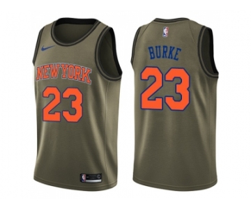 Youth Nike New York Knicks #23 Trey Burke Green NBA Swingman Salute to Service Jersey