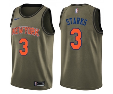 Youth Nike New York Knicks #3 John Starks Swingman Green Salute to Service NBA Jersey