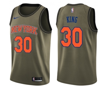 Youth Nike New York Knicks #30 Bernard King Swingman Green Salute to Service NBA Jersey