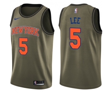 Youth Nike New York Knicks #5 Courtney Lee Swingman Green Salute to Service NBA Jersey