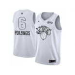 Youth Nike New York Knicks #6 Kristaps Porzingis White NBA Jordan Swingman 2018 All-Star Game Jersey