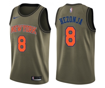 Youth Nike New York Knicks #8 Mario Hezonja Swingman Green Salute to Service NBA Jersey