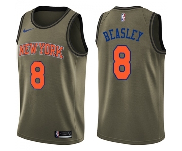 Youth Nike New York Knicks #8 Michael Beasley Swingman Green Salute to Service NBA Jersey