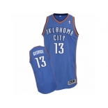 Men Adidas Oklahoma City Thunder #13 Paul George Authentic Royal Blue Road NBA Jersey