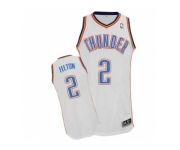 Men Adidas Oklahoma City Thunder #2 Raymond Felton Authentic White Home NBA Jersey