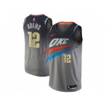 Men Nike Oklahoma City Thunder #12 Steven Adams Gray NBA Swingman City Edition Jersey