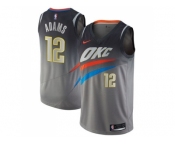 Men Nike Oklahoma City Thunder #12 Steven Adams Gray NBA Swingman City Edition Jersey