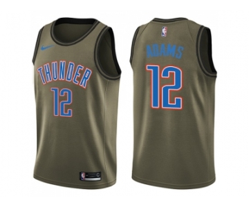 Men Nike Oklahoma City Thunder #12 Steven Adams Green Salute to Service NBA Swingman Jersey