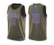 Men Nike Oklahoma City Thunder #13 Paul George Green Salute to Service NBA Swingman Jersey