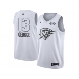 Men Nike Oklahoma City Thunder #13 Paul George White NBA Jordan Swingman 2018 All-Star Game Jersey