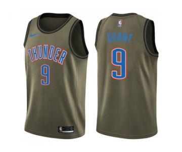 Men Nike Oklahoma City Thunder #9 Jerami Grant Green Salute to Service NBA Swingman Jersey