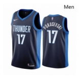 Men Oklahoma City Thunder 17 Aleksej Pokusevski Navy NBA Swingman 2020-21 Earned Edition Jerseys