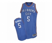 Men's Adidas Oklahoma City Thunder #5 Victor Oladipo Authentic Royal Blue Road NBA Jersey