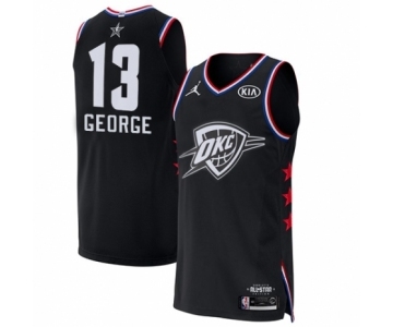 Men's Jordan Oklahoma City Thunder #13 Paul George Authentic Black 2019 All-Star Game Basketball Jersey